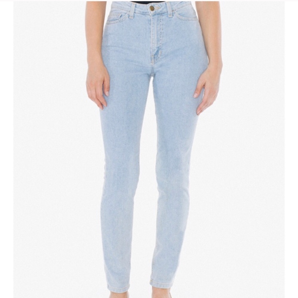 AA pencil jean pant light wash cut off